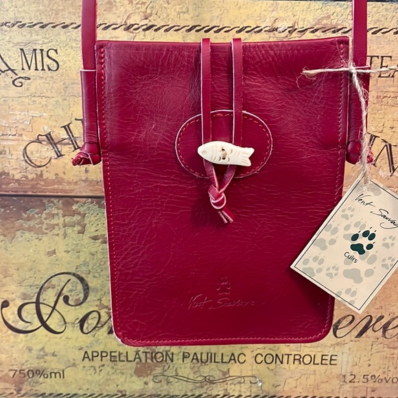 Artisanal Leather Vent Sauvage France Handmade Crossbody Pouch - Picture 1 of 11